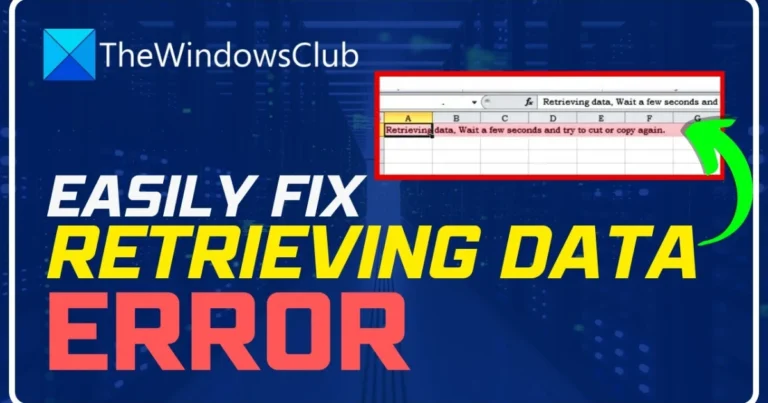 Retrieving Data. Wait a Few Seconds and Try to Cut or Copy Again.